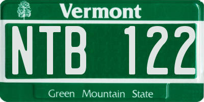VT license plate NTB122
