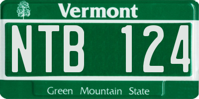 VT license plate NTB124