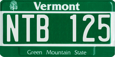 VT license plate NTB125