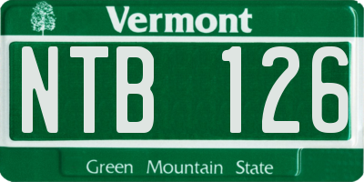 VT license plate NTB126