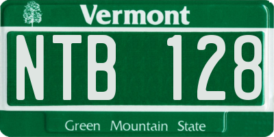VT license plate NTB128