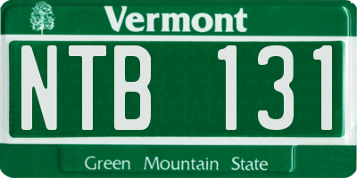 VT license plate NTB131