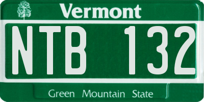 VT license plate NTB132