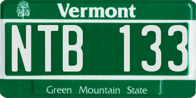 VT license plate NTB133