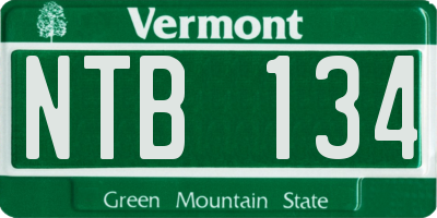 VT license plate NTB134