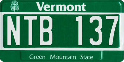 VT license plate NTB137