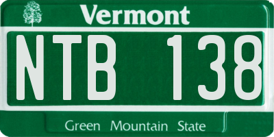 VT license plate NTB138
