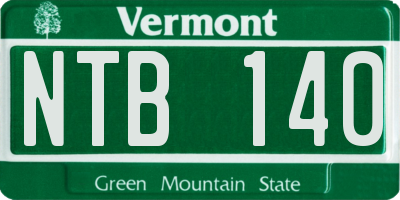 VT license plate NTB140