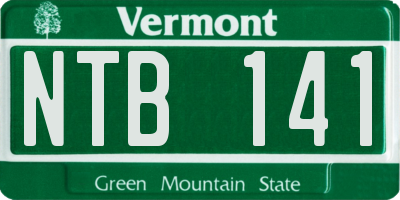 VT license plate NTB141