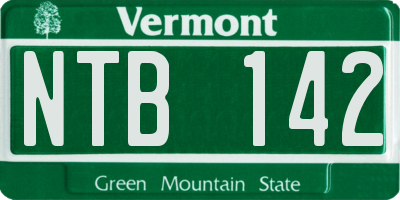 VT license plate NTB142