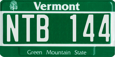 VT license plate NTB144