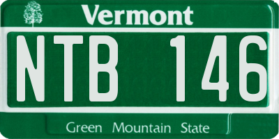 VT license plate NTB146