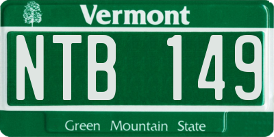 VT license plate NTB149