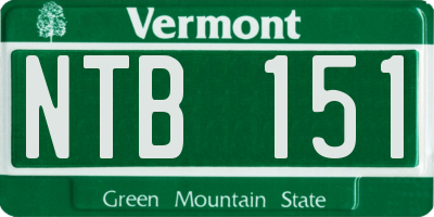 VT license plate NTB151