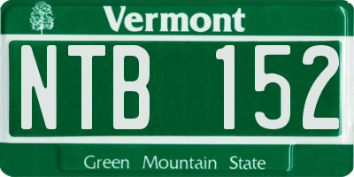 VT license plate NTB152