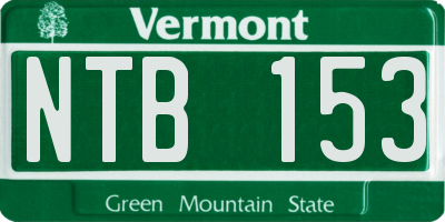 VT license plate NTB153
