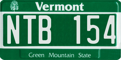 VT license plate NTB154
