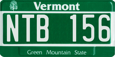 VT license plate NTB156