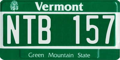 VT license plate NTB157