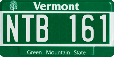 VT license plate NTB161