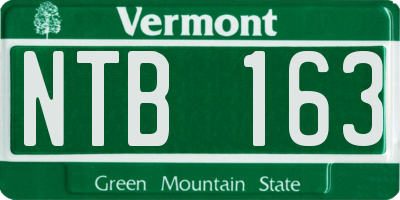 VT license plate NTB163