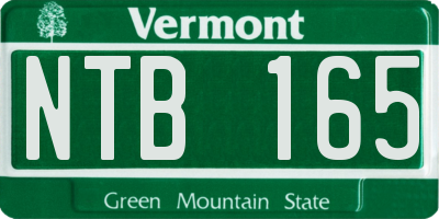 VT license plate NTB165