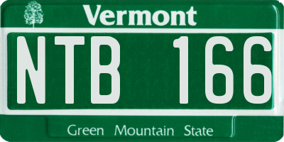 VT license plate NTB166