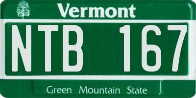 VT license plate NTB167