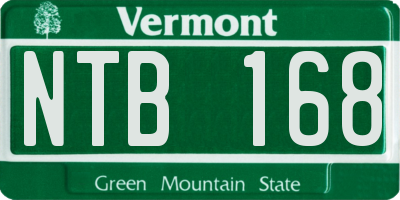 VT license plate NTB168