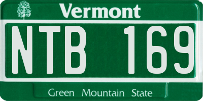 VT license plate NTB169