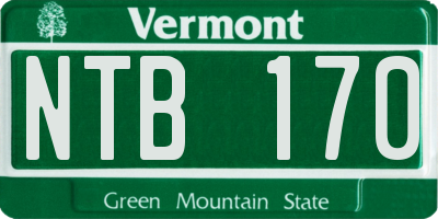 VT license plate NTB170