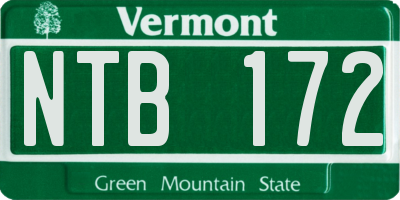VT license plate NTB172