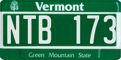 VT license plate NTB173