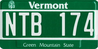 VT license plate NTB174