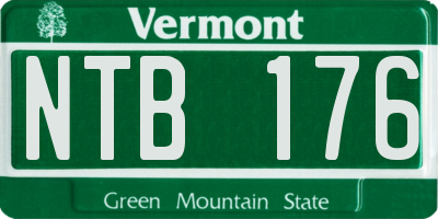 VT license plate NTB176
