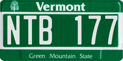 VT license plate NTB177