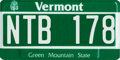 VT license plate NTB178