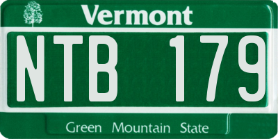 VT license plate NTB179