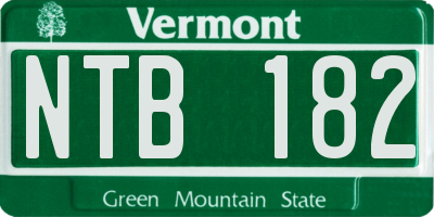 VT license plate NTB182