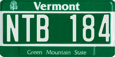VT license plate NTB184