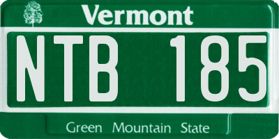 VT license plate NTB185