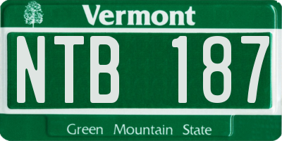 VT license plate NTB187