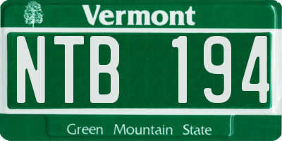 VT license plate NTB194