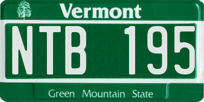 VT license plate NTB195