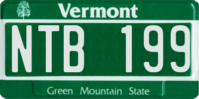 VT license plate NTB199