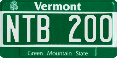 VT license plate NTB200