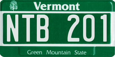 VT license plate NTB201
