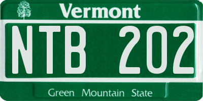 VT license plate NTB202