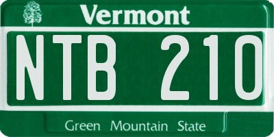 VT license plate NTB210