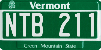 VT license plate NTB211